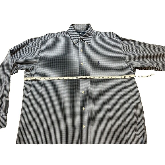 Vintage Ralph Lauren Blake Men's Button Down Collard Shirt Medium Blue Plaid U.S - Picture 6 of 8